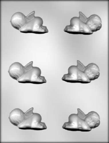 3D Sleepy Baby Angel Chocolate Mould - Click Image to Close